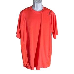 REEBOK Men's Short Sleeve Active Pull-Over Workout Shirt Red XL